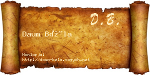 Daum Béla névjegykártya
